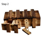 Wooden puzzle box with secret drawer, L size, side panels open with pull piece