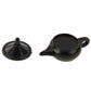Black teapot magic prop with lid knob and side handle, small matching piece included