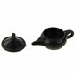 Black teapot magic prop with lid knob, shown with matching base piece