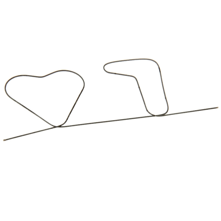 Memory metal wire heart and curved loop on straight rod, magic prediction prop
