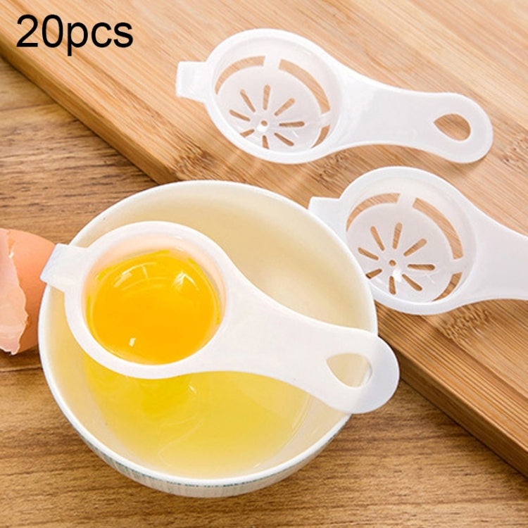 Egg white and yolk separator, white plastic scoop with vented disc insert