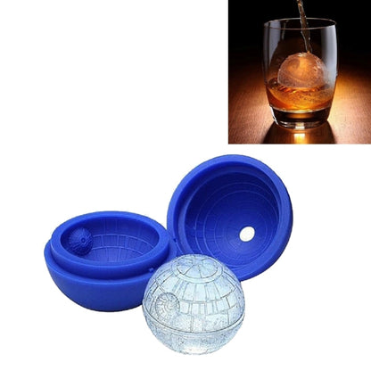 Star Wars Tellurion silicone ice cube mold, blue sphere with two hinged halves