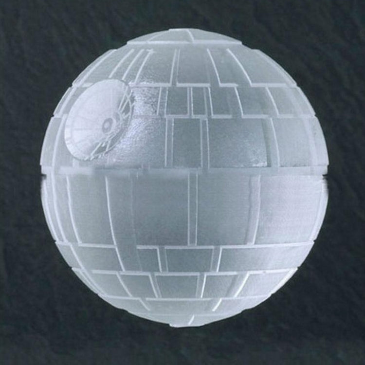 White sphere ice cube form with detailed grid planet design