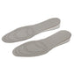 Pair of cowhide insoles with perforated arch and toe in light grey