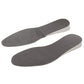Pair of dark grey cowhide insoles with perforated cushioning and arch