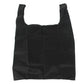 Black foldable nylon grocery tote bag with wide handles and stitched panels