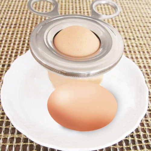 Stainless steel boiled egg shell cutter tool with circular cutting ring