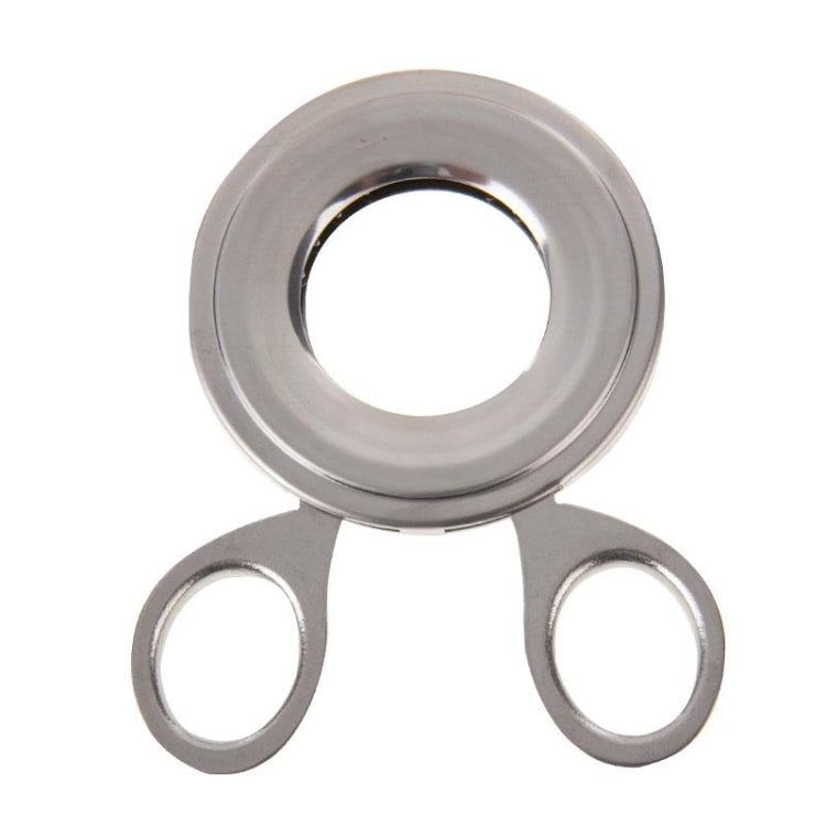 Stainless steel boiled egg shell cutter tool, circular ring with three gripping handles