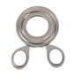Stainless steel egg shell cutter tool with circular ring and two side loop handles