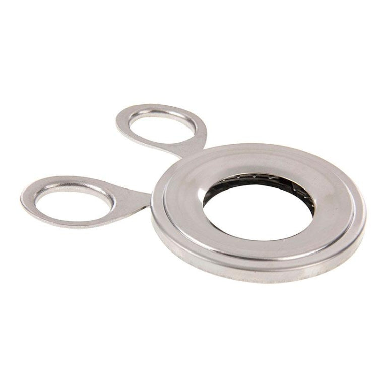 Stainless steel egg shell cutter tool with circular ring and two loop handles