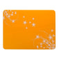 Orange silicone heat-insulation mat with white floral design, 40x30 cm