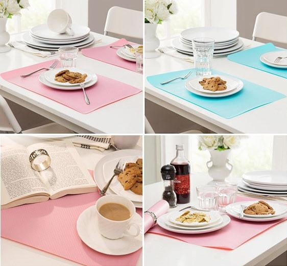 Silicone heat-insulation mats in pink and blue, 40x30 cm (set)