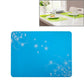 Blue silicone heat-insulation mat with white floral design, 40x30 cm