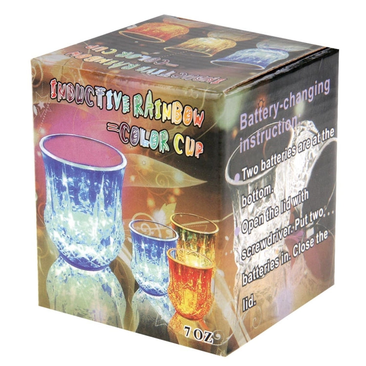 Retail box packaging for inductive rainbow color-changing LED light cup