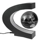 Black magnetic floating globe with illuminated LED ring and globe