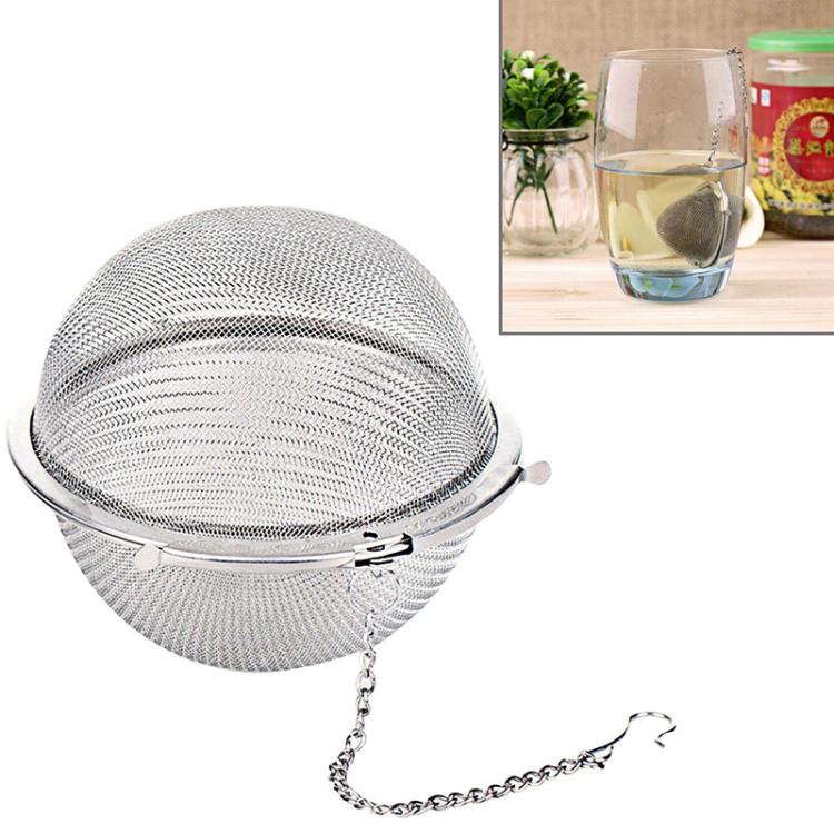 Large stainless steel mesh tea infuser ball with handle chain for steeping tea