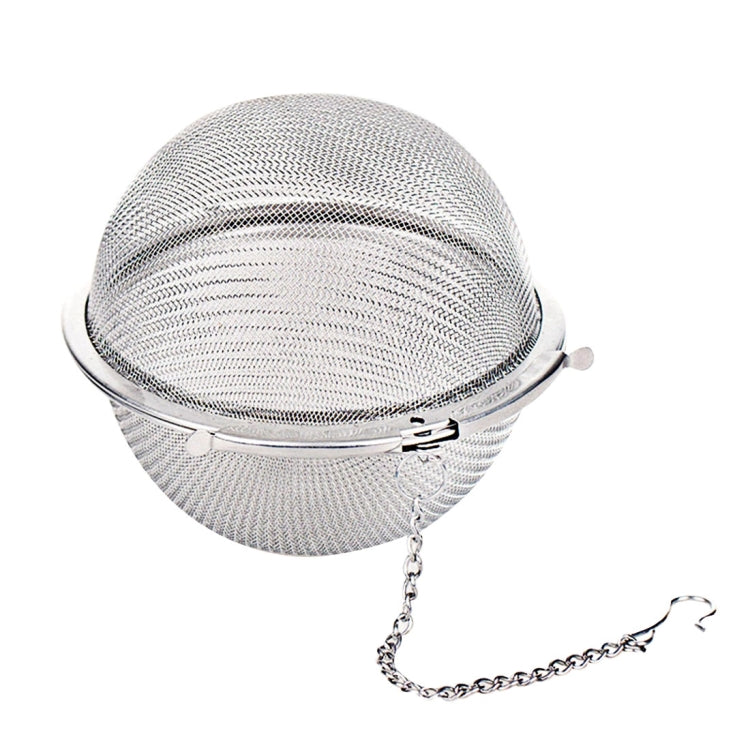 Large stainless steel mesh tea infuser ball with clasp and hanging chain