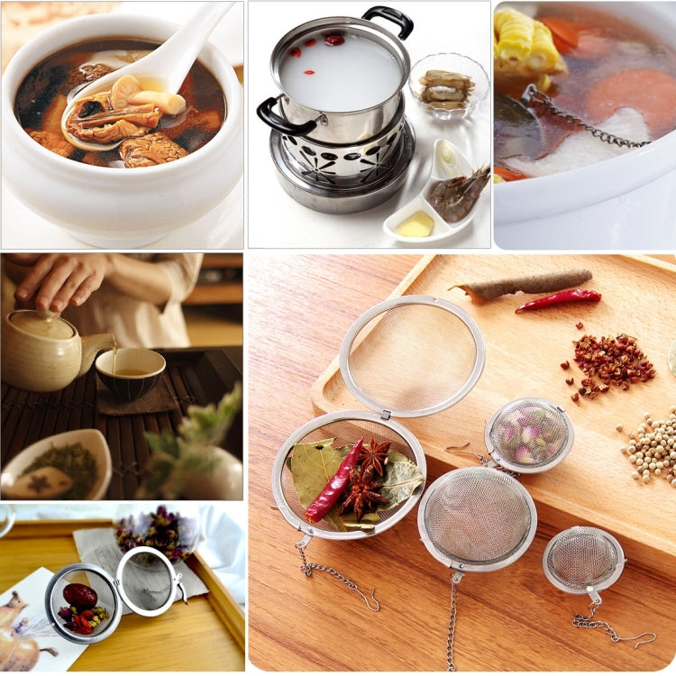 Large stainless steel mesh tea ball infuser with chain for loose leaf tea