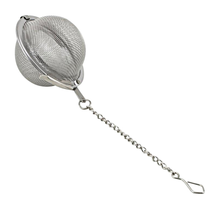 Large stainless steel mesh tea infuser ball with long chain and hanging hook