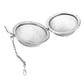 Two-part large stainless steel mesh tea infuser with chain and clips