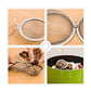 Large stainless steel mesh tea infuser shown with two halves and chain