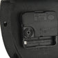 Quartz clock battery compartment and adjustment dial inside black casing
