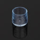 Single clear 21mm pipe chair leg cap with center mounting pin and open top