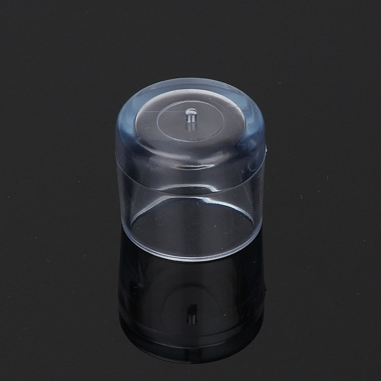 Clear 21mm pipe chair leg cap, translucent top with center mounting pin