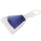 White dustpan with blue bristle vent brush, curved handgrip handle