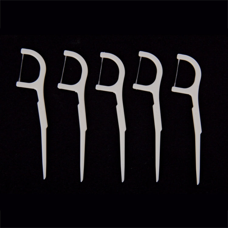 Wide-type flossing toothpicks, white ABS, five pieces