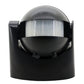 Black infrared motion sensor switch with clear front detection window and base housing