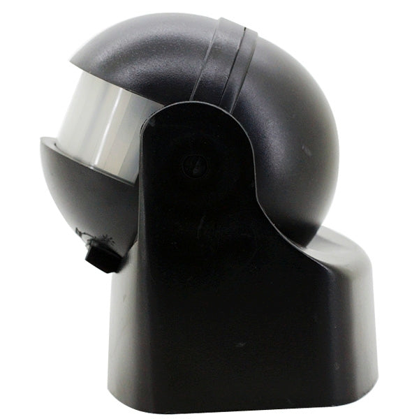 Black infrared motion sensor switch angled view with clear detection lens