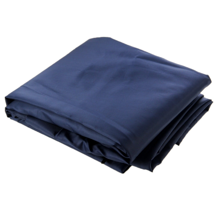 Folded navy-blue kids toy storage bag, stacked neatly for compact storage