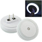 White LED night light with socket, circular LED ring glowing