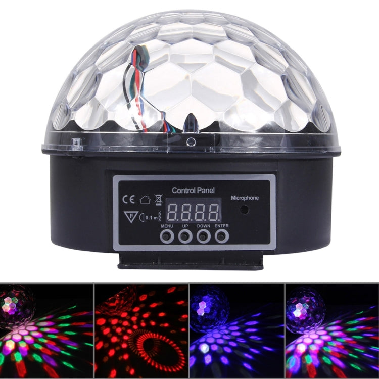 Disco LED magic ball light with mirrored dome and control panel