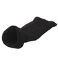 Black arm sculpting sleeve with rolled open cuff and tapered length