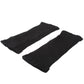Two black arm shaper sleeves laid flat, open cuffs at one end
