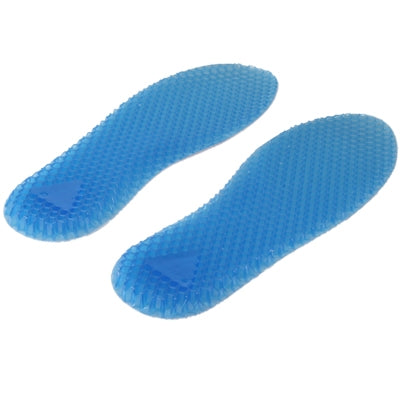 Silica gel insoles full pads, blue side view pair