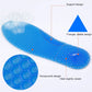 Blue honeycomb textured insole with stable support zones and slightly raised heel