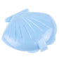 Light blue anti-snore nose clip closed, hinged shell with side tab