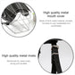 Steel wire dog mouth cover muzzle with black leather lining and metal rivets detail