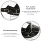 Black leather dog muzzle straps with reinforced rivets and steel wire basket cage