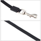 Black nylon dog leash strap with spring clasp and metal ring attachment