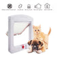 White pet door with transparent flap, red rotary control and side access