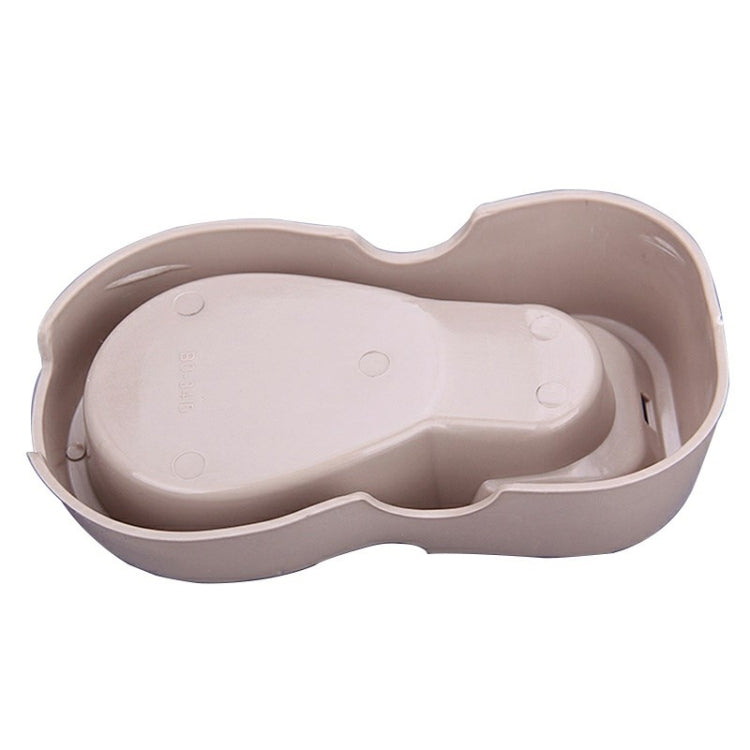 Detachable pet water dispenser base tray in beige with built-in dish