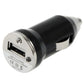 Mini USB car charger, black, USB port visible on front panel