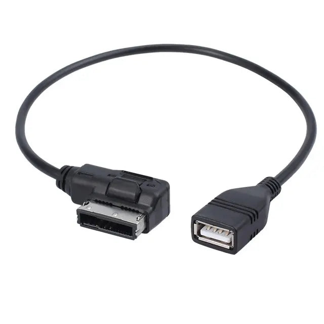 Black AMI-to-USB adapter cable with two plugs: AMI port and USB-A connector