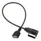 Black adapter cable with USB-A end and AMI connector end, flexible round cord