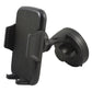 Black car phone mount cradle with back clamp and suction base