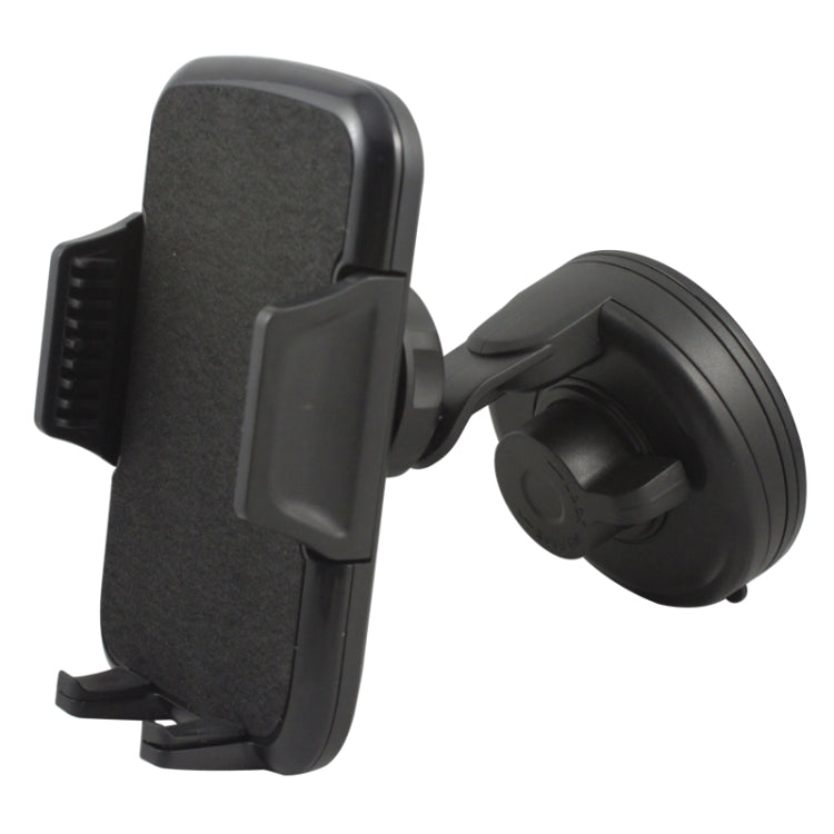 Black car phone mount cradle with back clamp and suction base